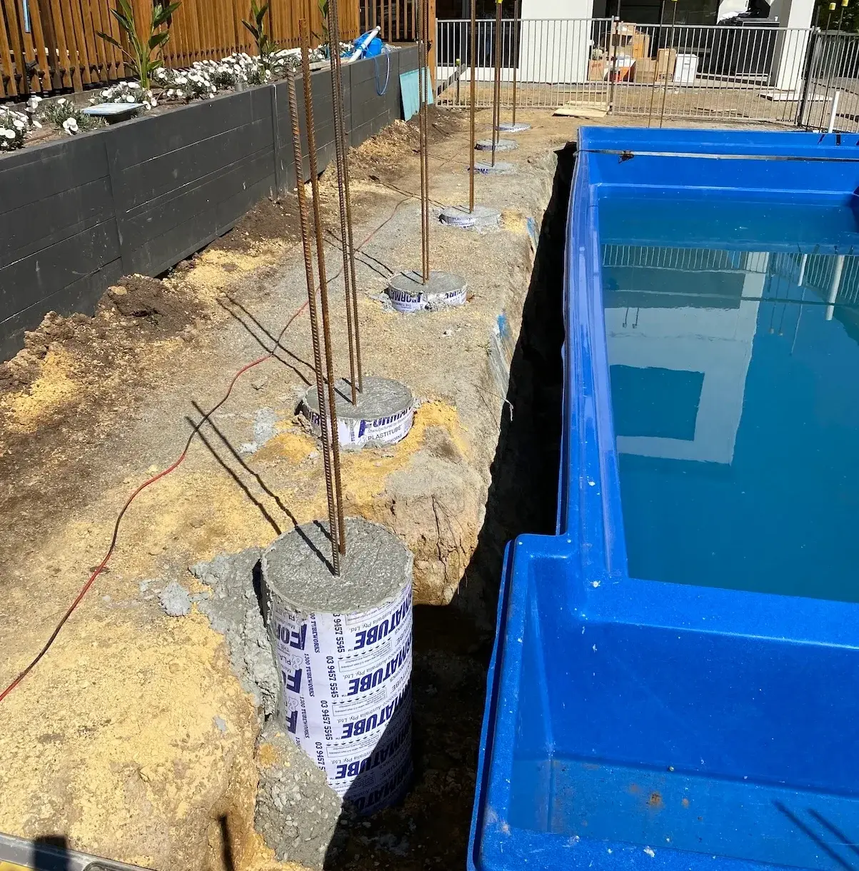 CONCRETE PIERS FOR SWIMMING POOL